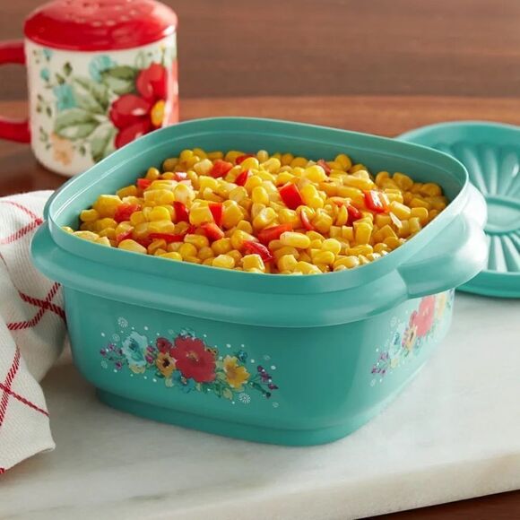 š¦ NewĀ Pioneer Woman (4)- Breezy Blossom 5 Cup Food Storage ContainerāwithāLids - Picture 3 of 8